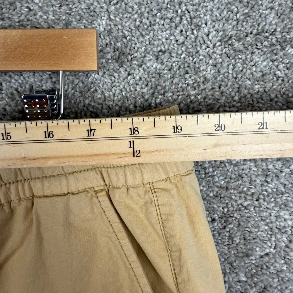 LL Bean Mens XL Khaki Tan Elastic Waist Drawstring Ripstop Shorts